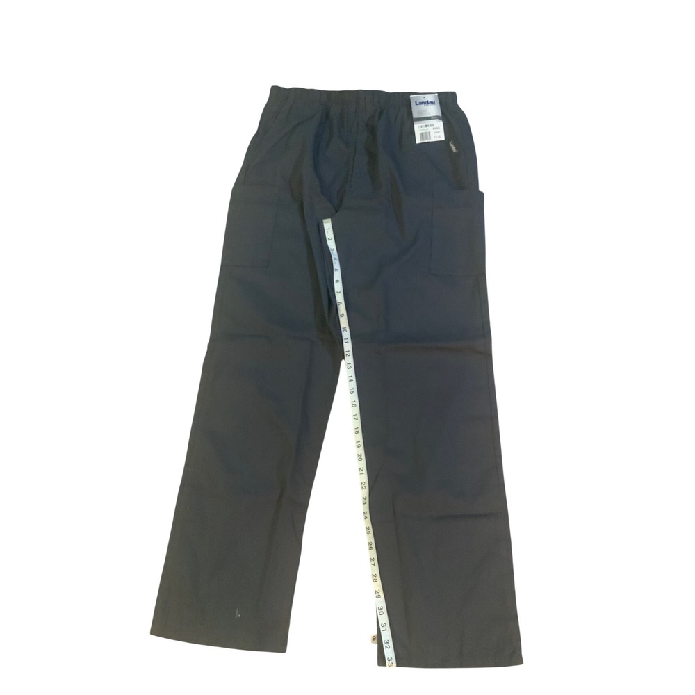 Landau For Men Scrub Pants Grey Cargo Elastic Waist 8555 GRP Tall Large NEW
